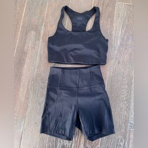 Girlfriend Collective Black Paloma Bra and Bike Shorts Set